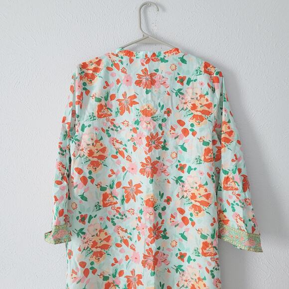 J.crew Women's Floral boho printed beach caftan size small - Picture 12 of 13